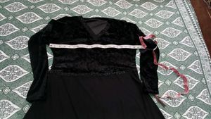 Elegant Black Frock Style Abaya