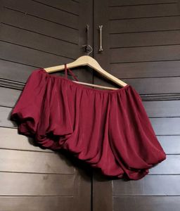 And Red One Shoulder Waterfall Skirt Co-ord Set