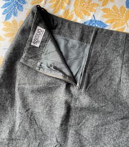 Grey A-line Mini Skirt