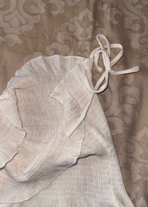 Sheer White Smocked Camisole Top