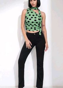 Chic Polka Dot Halter Neck Top