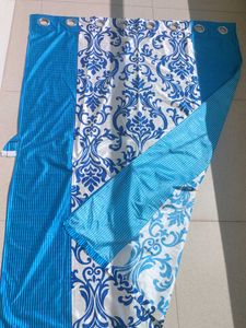 Blue &amp; White Damask Curtain - 5 pieces