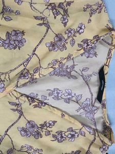 Chic Yellow Floral Wrap Top