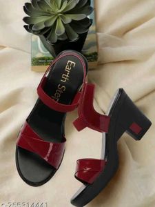 Red Platform Heel Sandals