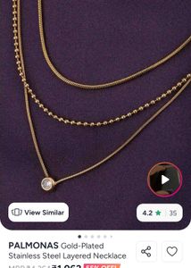 palmonas Layered Gold-Plated Stainless Steel Neckl