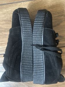Black Suede Lace-Up Sneakers