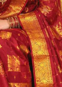 Elegant Red &amp; Gold Kanjeevaram Silk Saree