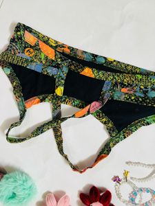 Vibrant Butterfly Print Bikini Top