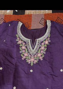 Elegant Purple Embroidered Kurta Set