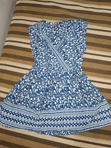 Blue Floral Print Dress