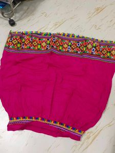 Vibrant Embroidered Pink Skirt