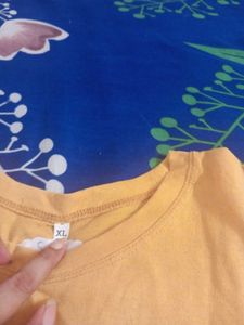 Yellow T-Shirt with Floral Print