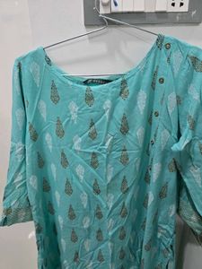 Sky Blue Printed Kurta
