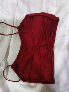 Maroon Bra with Thin Straps