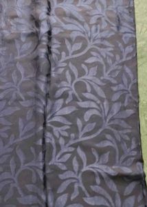 Navy blue leaf Print Saree