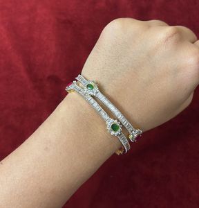 Elegant Emerald &amp; Diamond Bangles