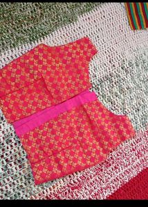 Pink Brocade Blouse Top