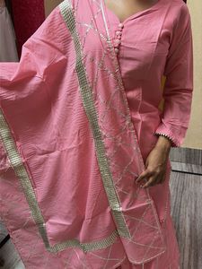 Pretty Pink Kurta Set with Palazzo ( 4 pcs )