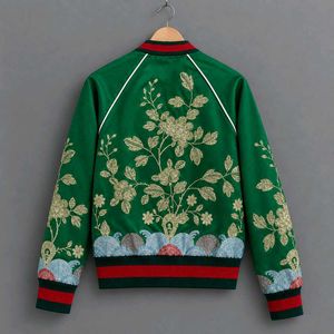 Gucci Green Embroidered Bomber Jacket