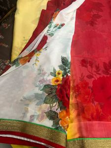 Vibrant Floral Print Saree