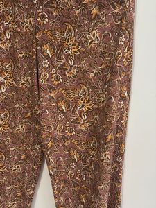 Stylish Brown Floral Print Pants