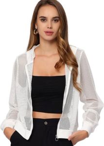 Stylist Mesh Bomber Jacket Sporty With Hoodie