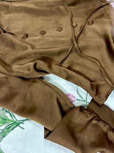 Stylish Brown Satin Blouse