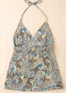 Vintage Y2K boho halter paisley top