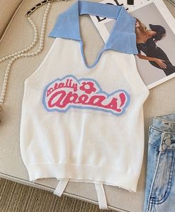 Cute Graphic Knit Top