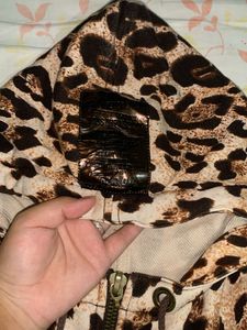 Animal print crop jacket