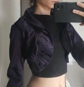 Gothic Witchy Navy Cropped Bolero Jacket