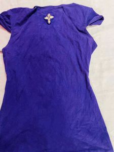 y2k Purple Graphic Print Top