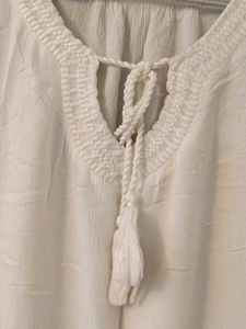 Elegant Embroidered Tassel Top