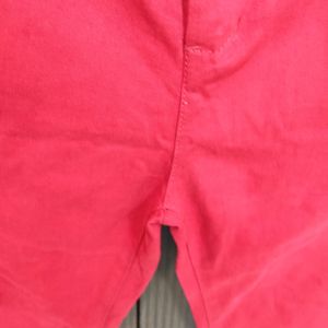 Cotton Red Pants | Waist 28
