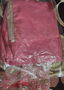Beautiful Pink Palazzo Pants with Lace Trim
