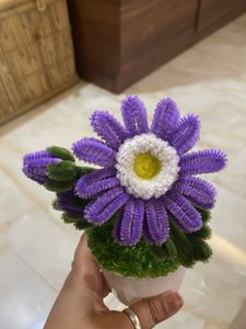 Purple Pipe Cleaner Flower Decor