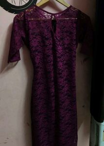 Elegant Purple Lace Dress