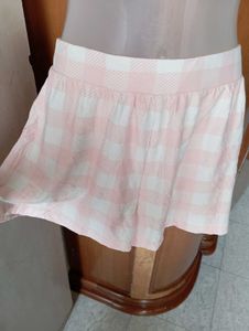 Cute Pink Gingham Skater Skirt