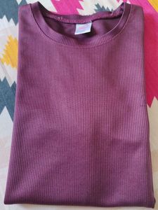 Stylish Burgundy Semi-Winter T-Shirt