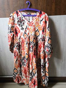 Boho Print V-Neck Midi Dress