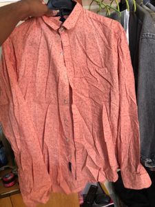 Men's Pink Dotted Casual Shirt