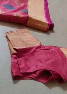 Beautiful Pink Saree with Blouse