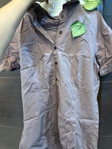 Brown Short Sleeve Button-Up Shirt