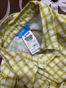 Charming Ruffled Plaid Button-Up Shirt