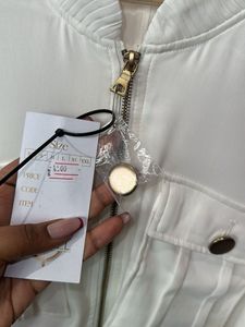 Stylish White Bomber Jacket