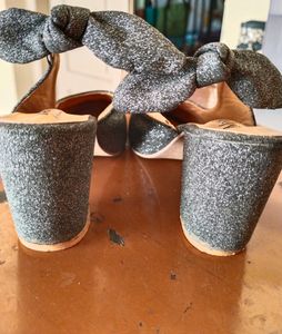 Grey 🩶 Glittery Block  Heels Used Once