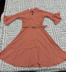 Vintage Pink Belted Dress