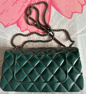 Emerald Green Quilted Chain Bag