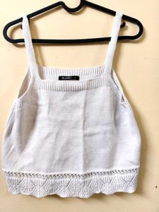 Chic White Knit Cami Top