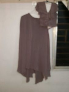 Brown Ruffle Tie Top and plazo